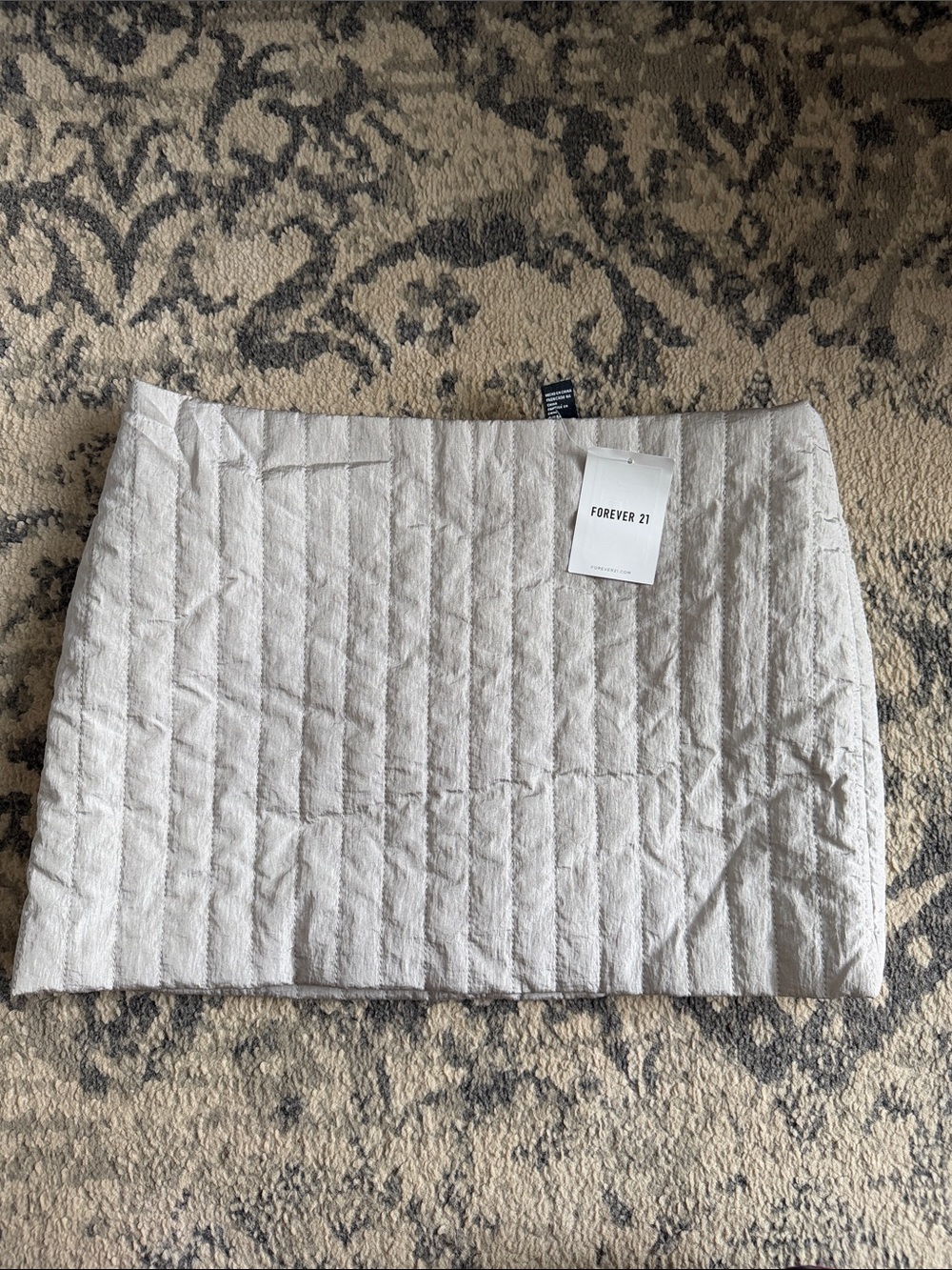 FOREVER 21 | Light Gray Quilted Puffer Skirt | *New With Tags*